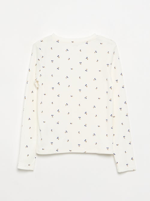 Long-sleeved ribbed knit T-shirt - Kiabi