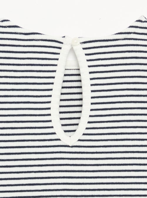 Long-sleeved ribbed T-shirt with knot - Kiabi