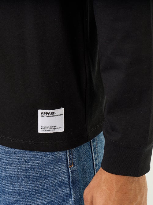 Long-sleeved round neck cotton t-shirt - Kiabi