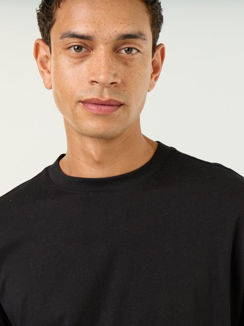 Long-sleeved round neck cotton t-shirt - Kiabi