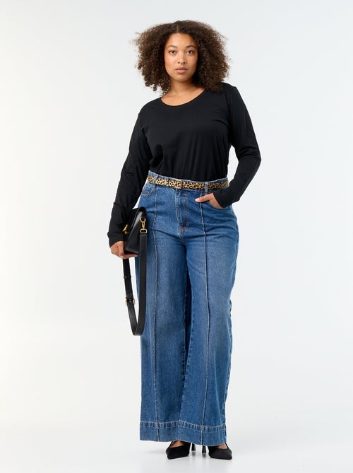 Long-sleeved round neck t-shirt - Kiabi