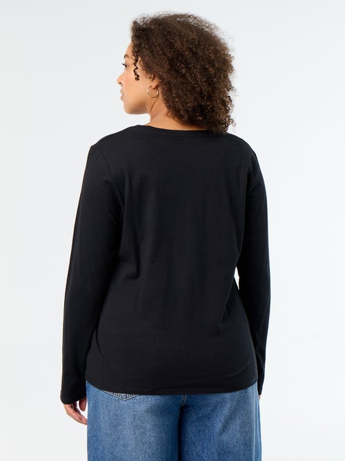 Long-sleeved round neck t-shirt - Kiabi