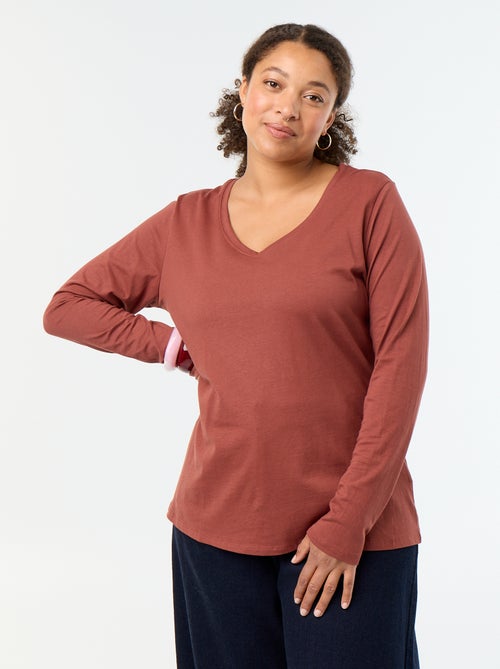 Long-sleeved round-neck T-shirt - Kiabi