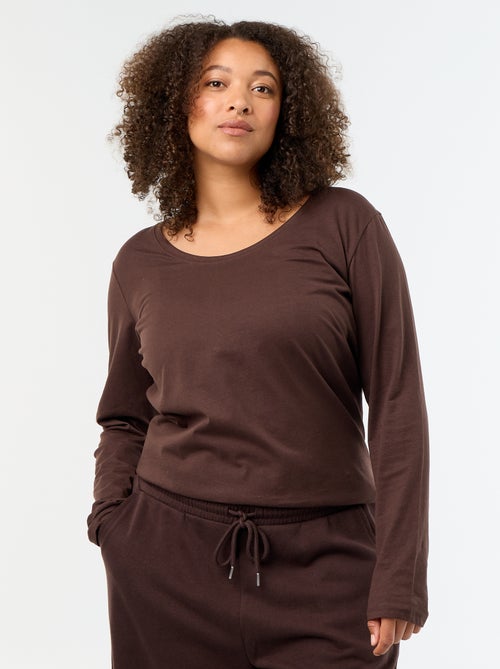 Long-sleeved round-neck T-shirt - Kiabi