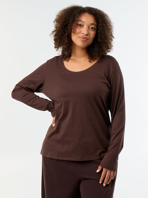 Long-sleeved round-neck T-shirt - Kiabi