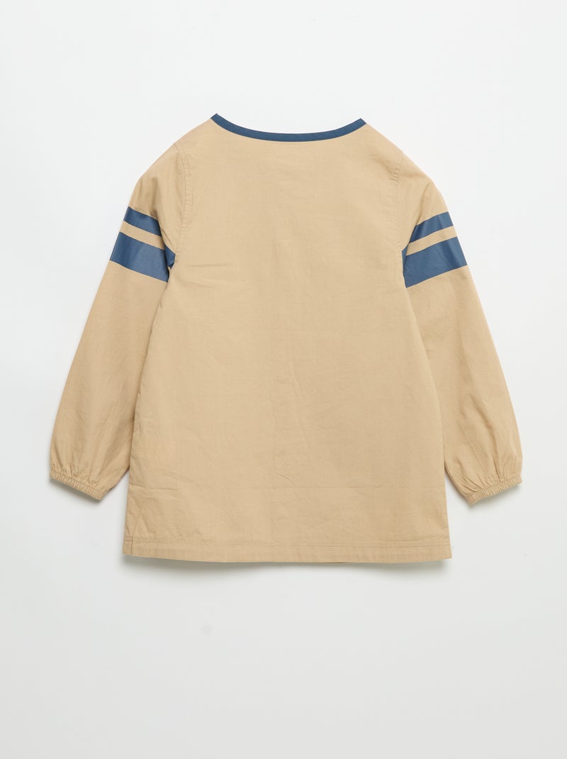 Long-sleeved school apron Beige - Kiabi