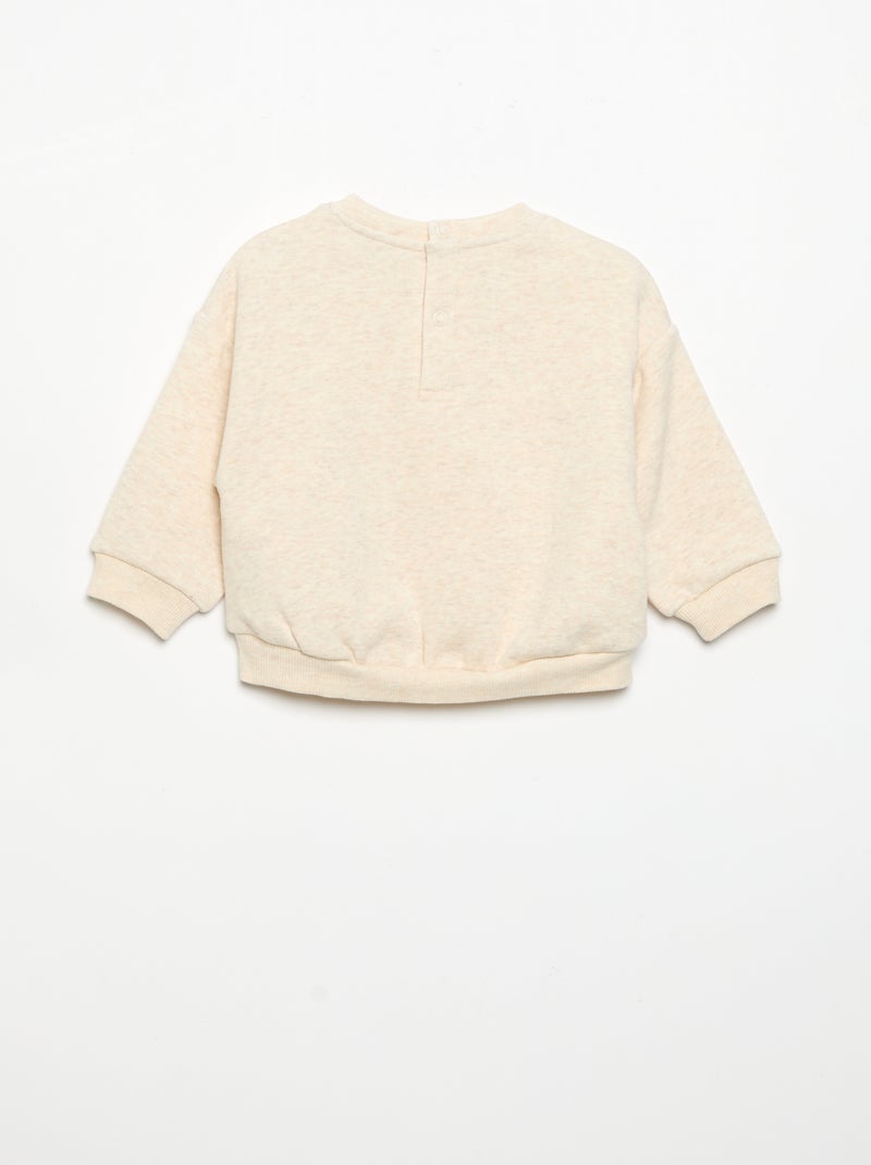 Long-sleeved sweatshirt Beige - Kiabi