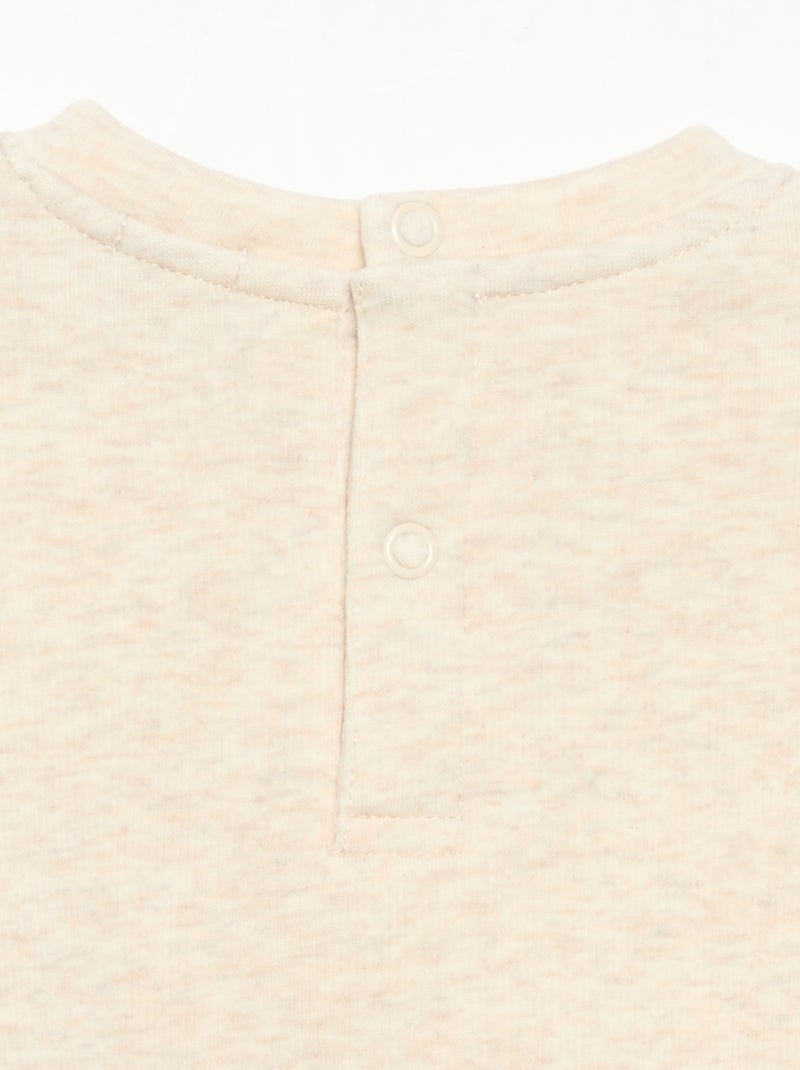 Long-sleeved sweatshirt Beige - Kiabi