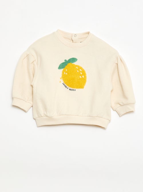 Long-Sleeved Sweatshirt with Bouclé Knit Patch - Kiabi