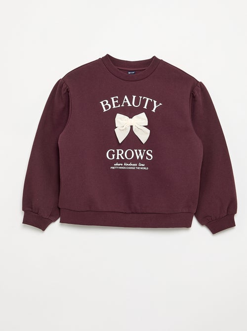 Long-sleeved sweatshirt with bow - Kiabi