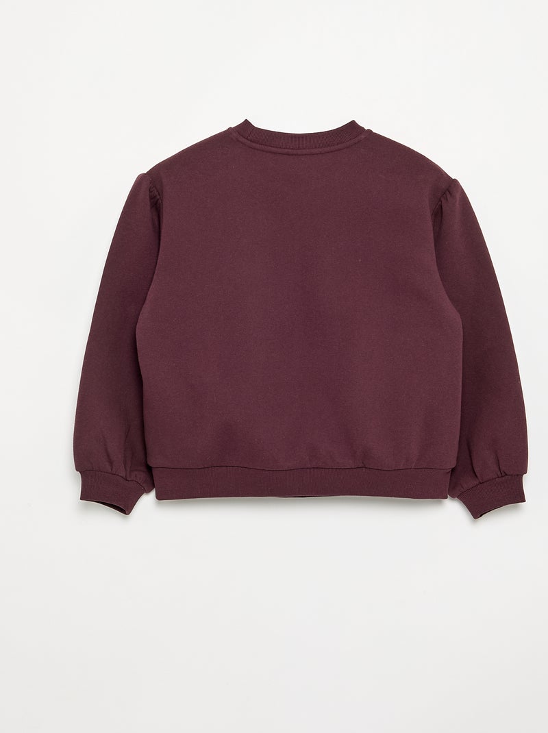 Long-sleeved sweatshirt with bow Brown - Kiabi