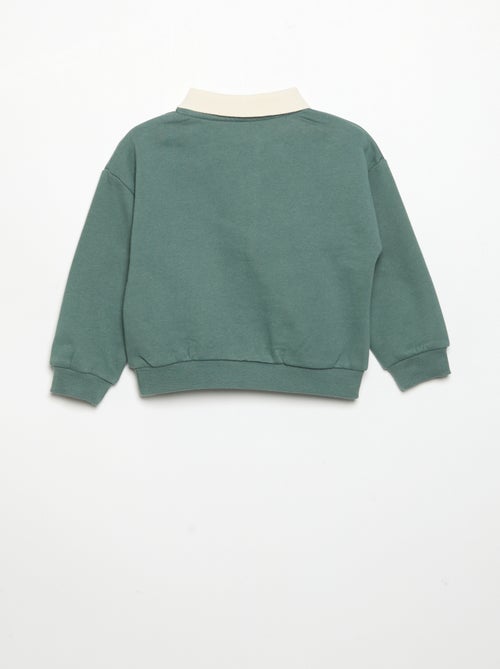 Long-sleeved sweatshirt with polo collar - Kiabi