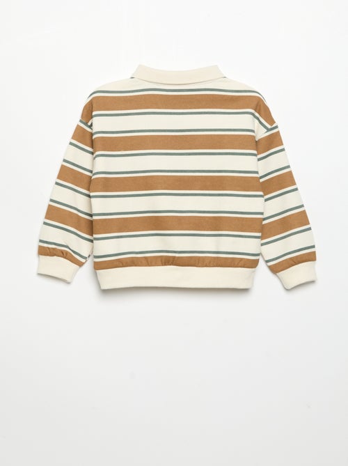 Long-sleeved sweatshirt with polo collar - Kiabi