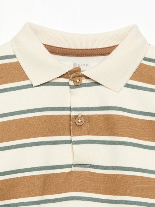 Long-sleeved sweatshirt with polo collar - Kiabi