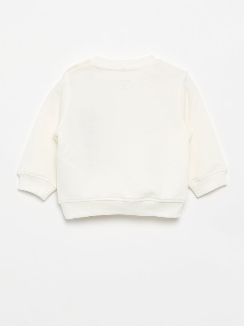 Long-sleeved sweatshirt with print White - Kiabi
