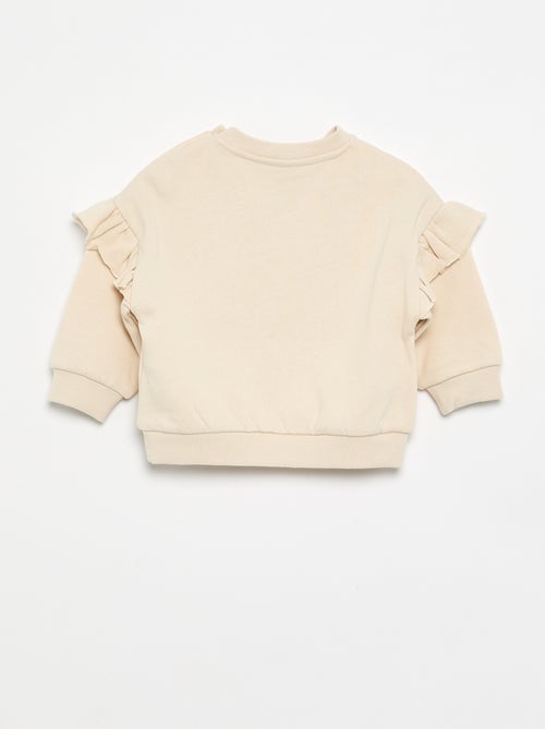 Long-sleeved sweatshirt with shoulder ruffles - Kiabi