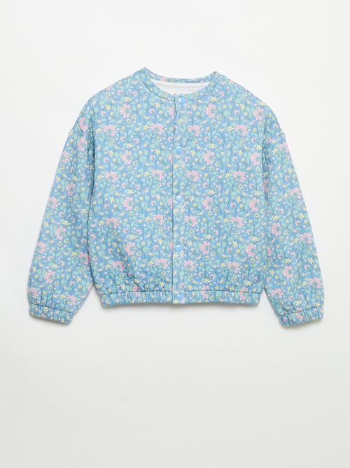 Long-sleeved sweatshirt with snap-button front - Kiabi