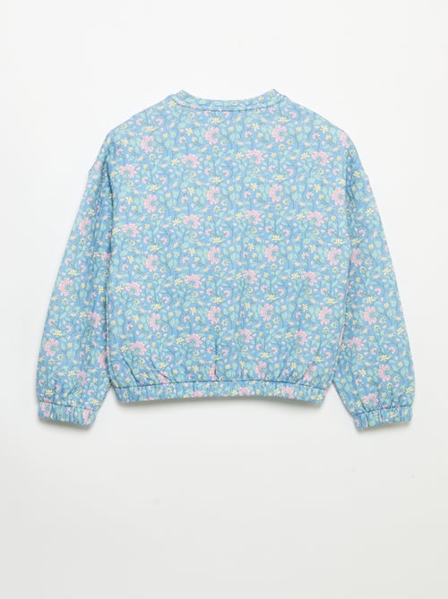 Long-sleeved sweatshirt with snap-button front - Kiabi