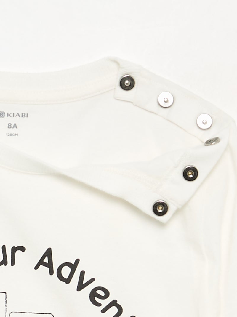 Long-sleeved T-shirt - Easy-Dressing Collection White - Kiabi