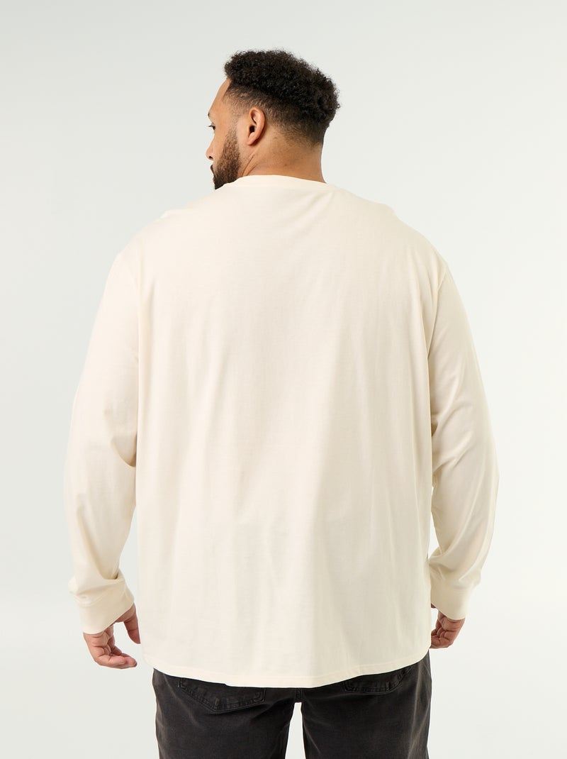 Long-sleeved T-shirt Beige - Kiabi