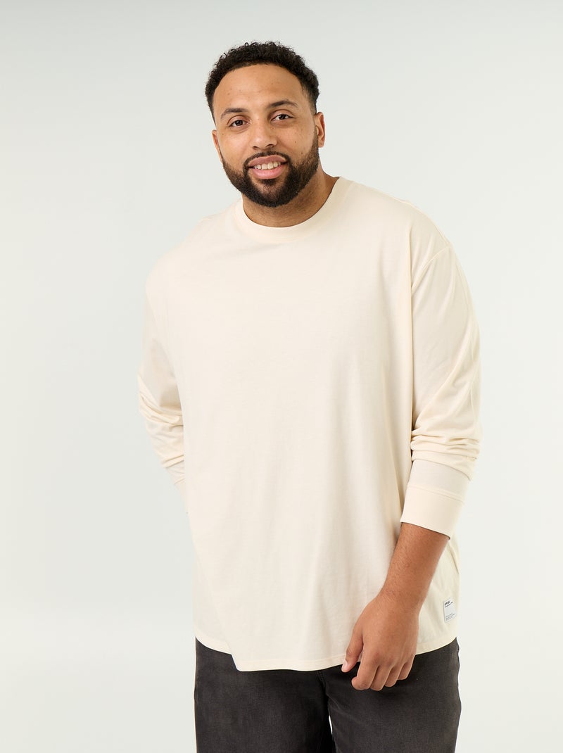 Long-sleeved T-shirt Beige - Kiabi