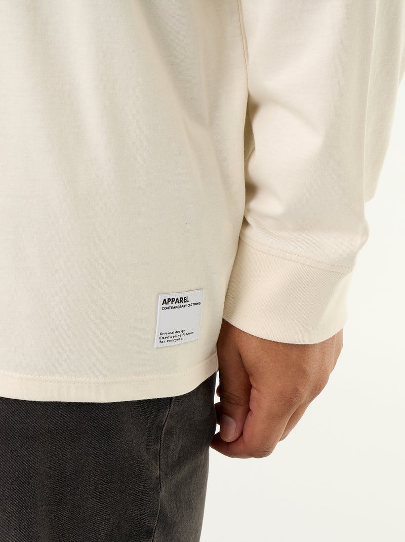 Long-sleeved T-shirt Beige - Kiabi