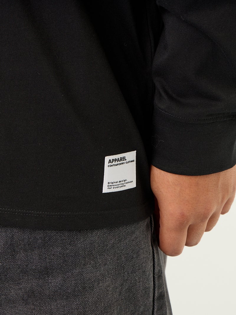 Long-sleeved T-shirt Black - Kiabi