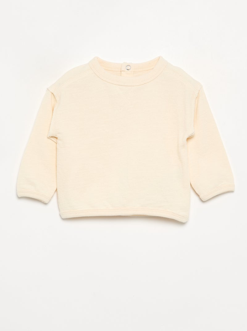Long-sleeved T-shirt Ecru - Kiabi