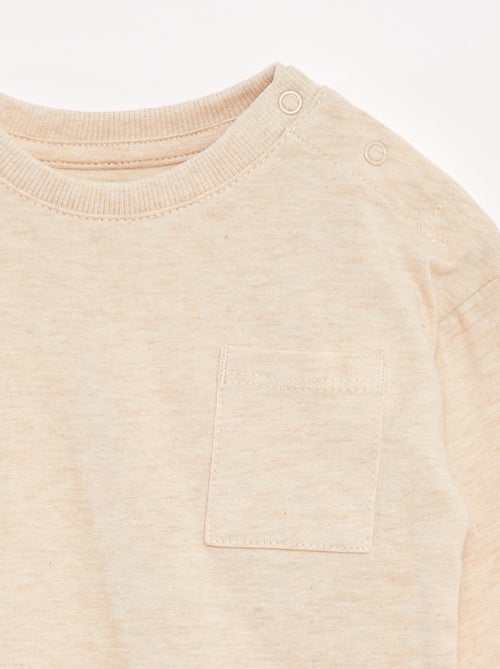 Long-sleeved T-shirt with chest pocket - Kiabi