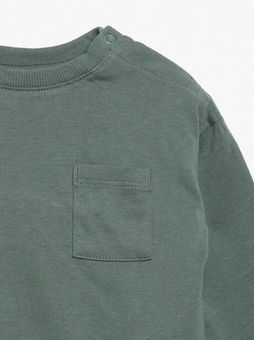 Long-sleeved T-shirt with chest pocket - Kiabi