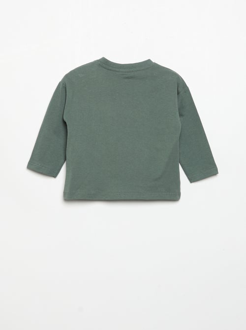 Long-sleeved T-shirt with chest pocket - Kiabi