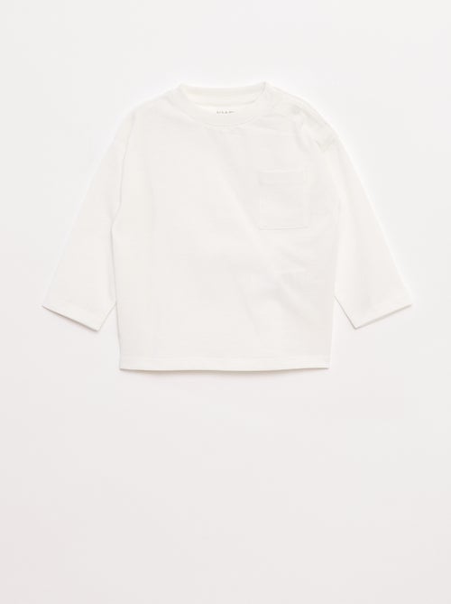 Long-sleeved T-shirt with chest pocket - Kiabi