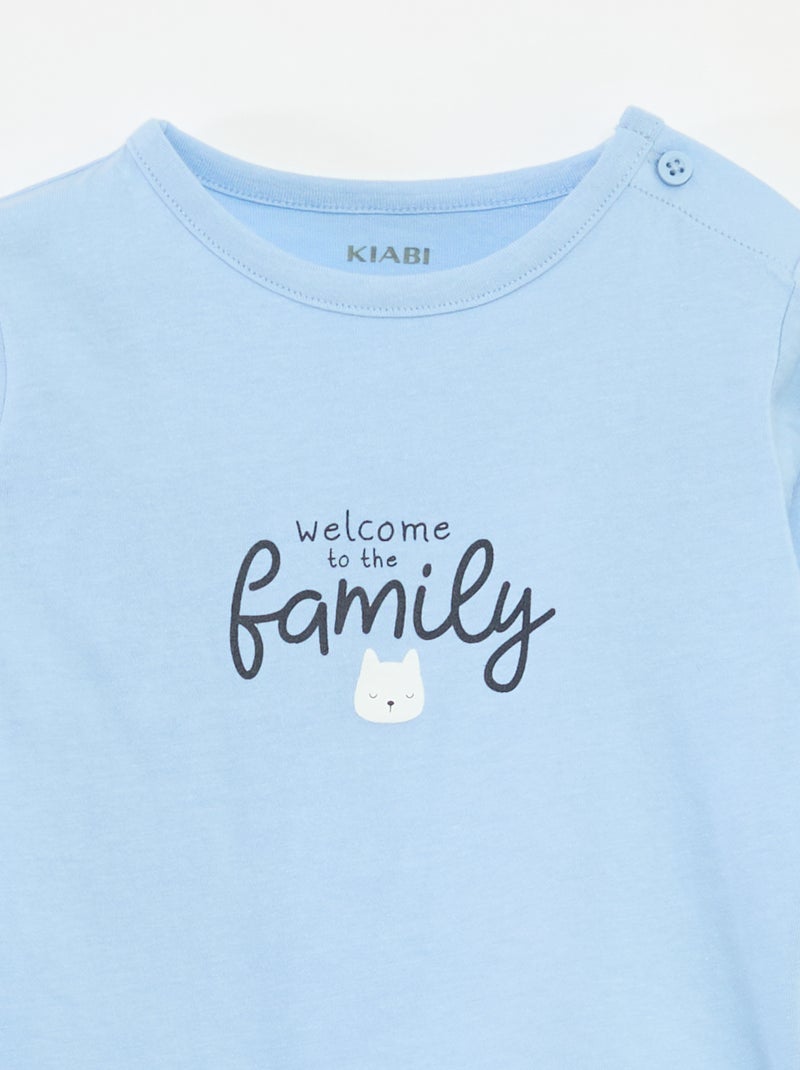 Long-sleeved T-shirt with cute design Beige - Kiabi