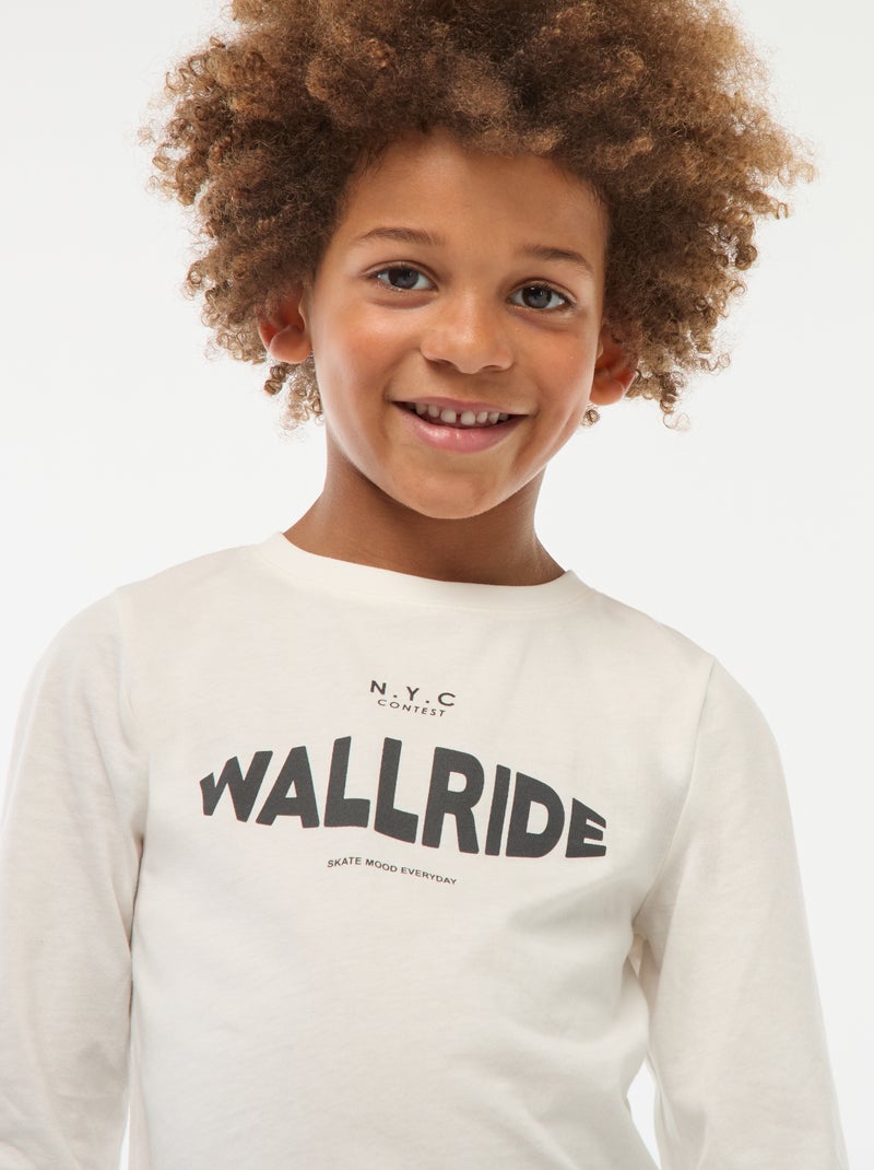 Long-sleeved T-shirt with cute print White - Kiabi
