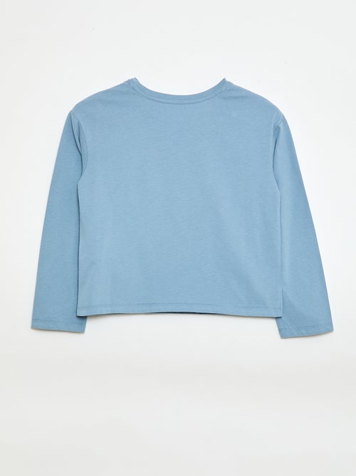 Long-sleeved T-shirt with embroidered design on the front - Kiabi