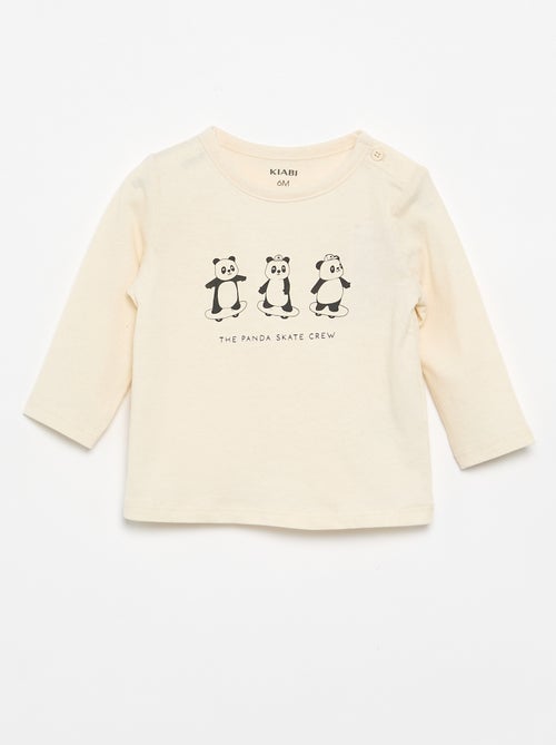 Long-sleeved T-shirt with fun design - Kiabi