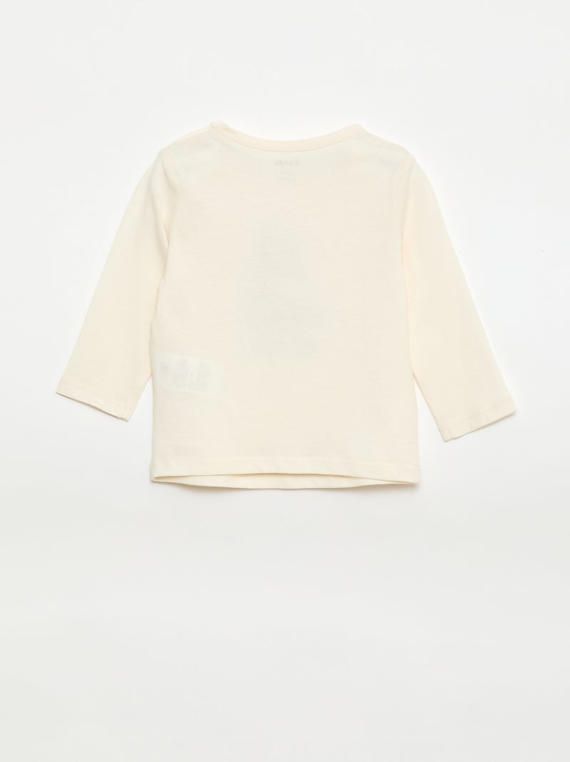 Long-sleeved T-shirt with fun graphic White - Kiabi