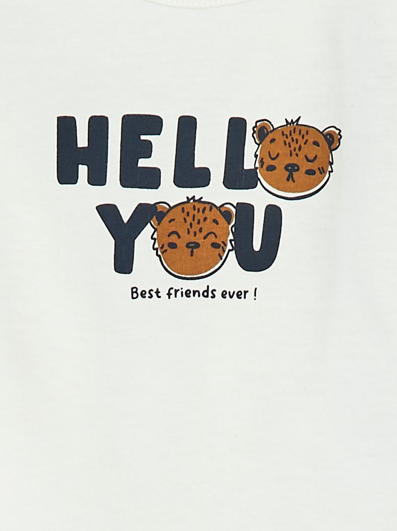 Long-sleeved T-shirt with fun graphic White - Kiabi