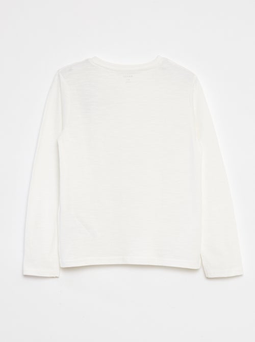 Long-sleeved T-shirt with grandad collar - Kiabi