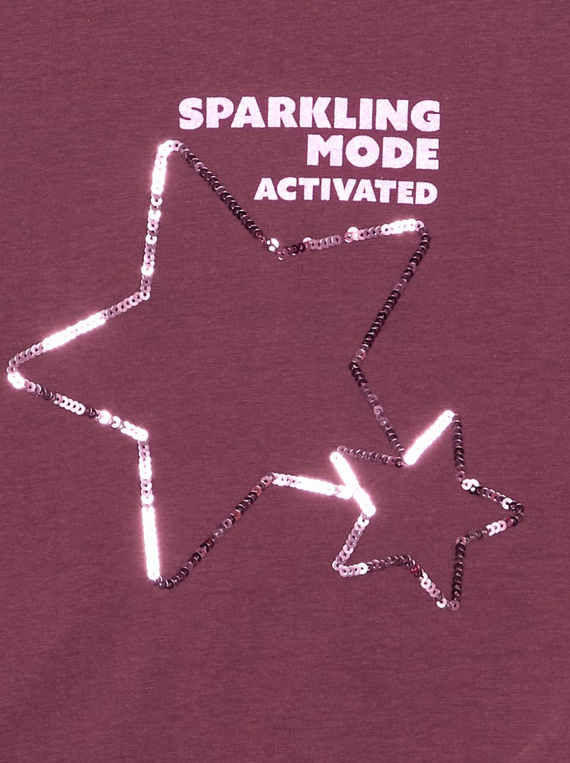 Long-sleeved T-shirt with graphic Purple - Kiabi