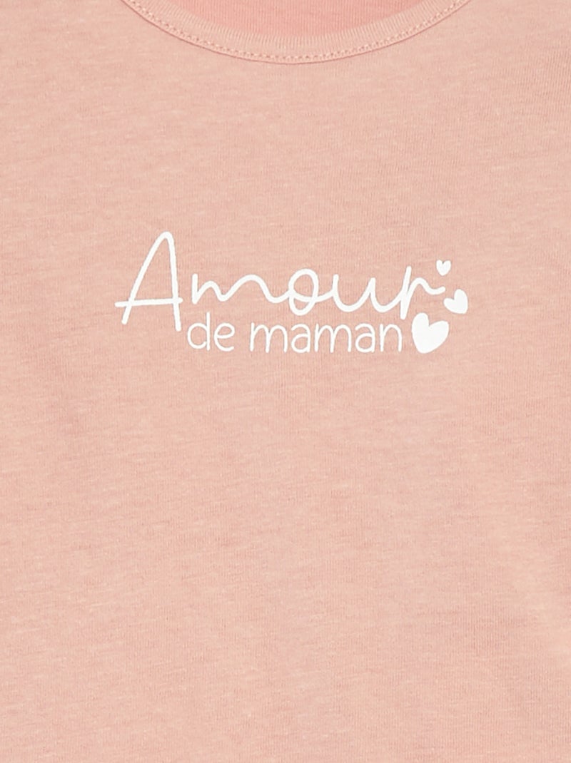Long-sleeved T-shirt with print Pink - Kiabi