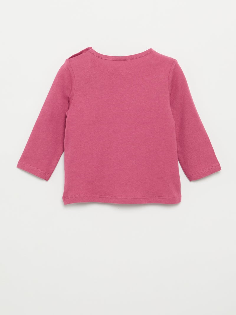 Long-sleeved T-shirt with print Purple - Kiabi