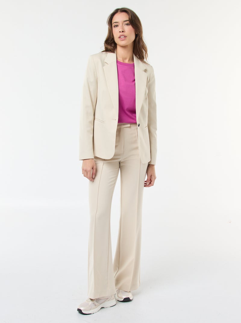 Long-sleeved tailored jacket Beige - Kiabi