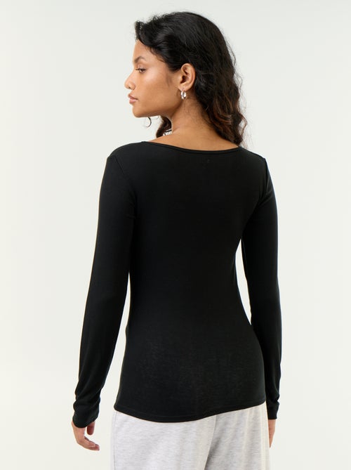 Long-sleeved wool blend T-shirt - Kiabi