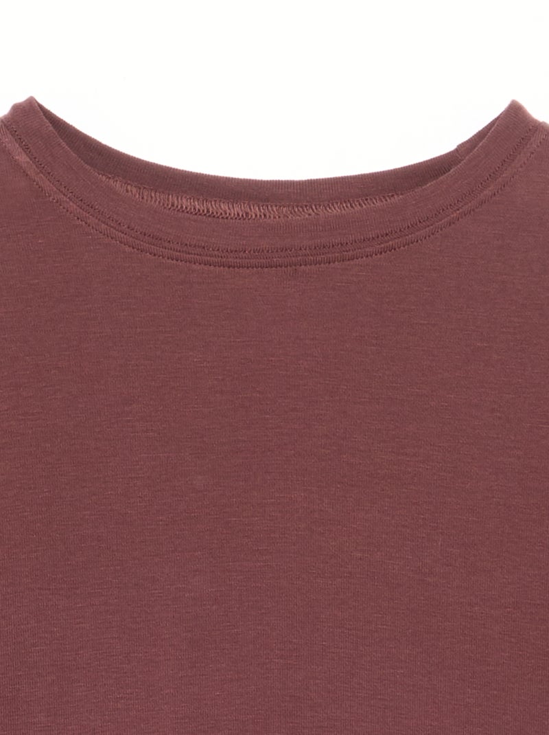Long-sleeved wool blend T-shirt Brown - Kiabi