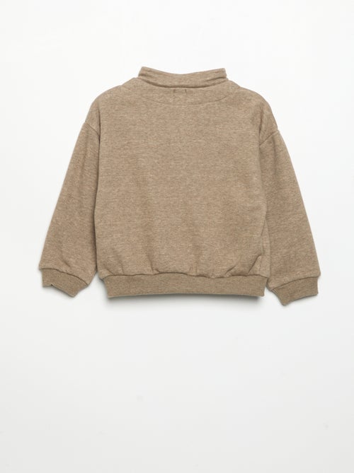 Long-sleeved zip-neck sweatshirt - Kiabi
