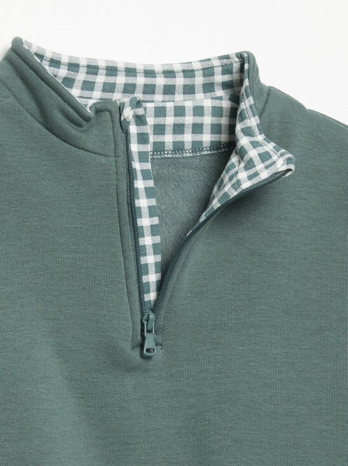 Long-sleeved zipped collar sweatshirt - Kiabi