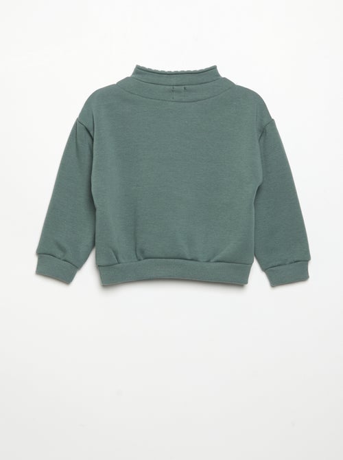 Long-sleeved zipped collar sweatshirt - Kiabi