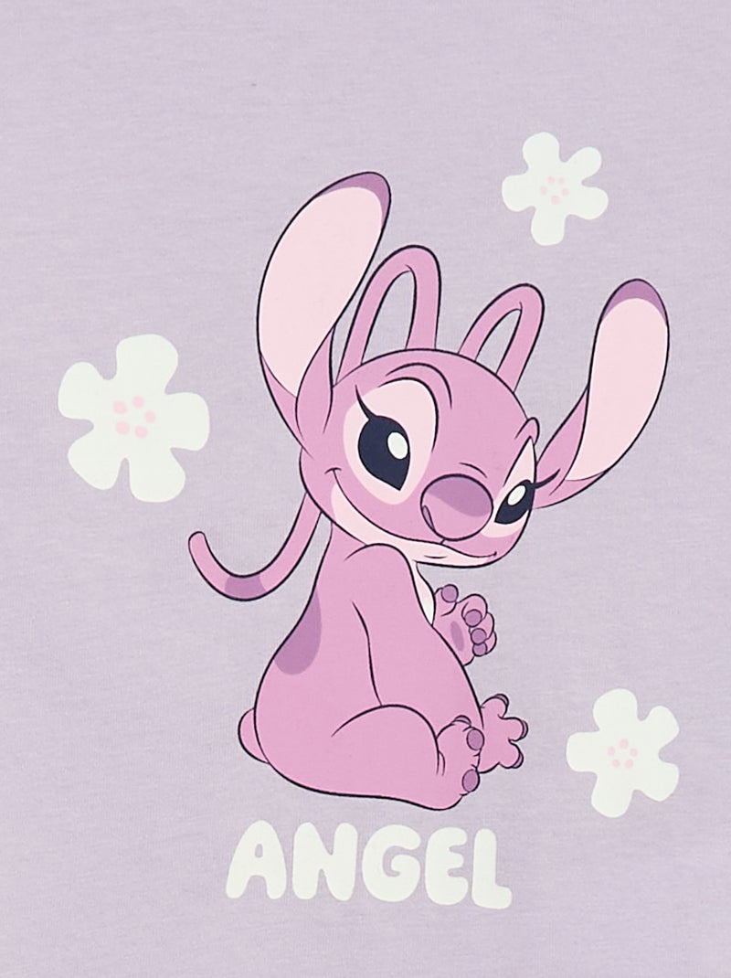 Long 'Stitch' 'Disney' Pajama Set - 2 Pieces Purple - Kiabi