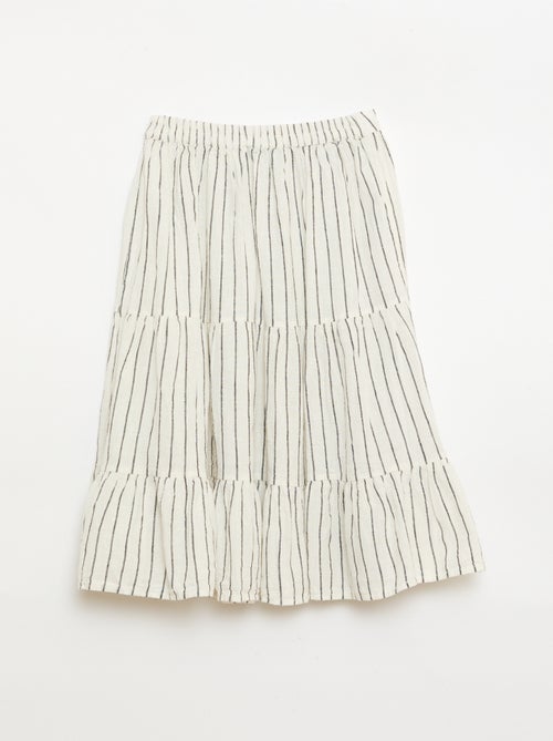 Long striped ruffled skirt - Kiabi